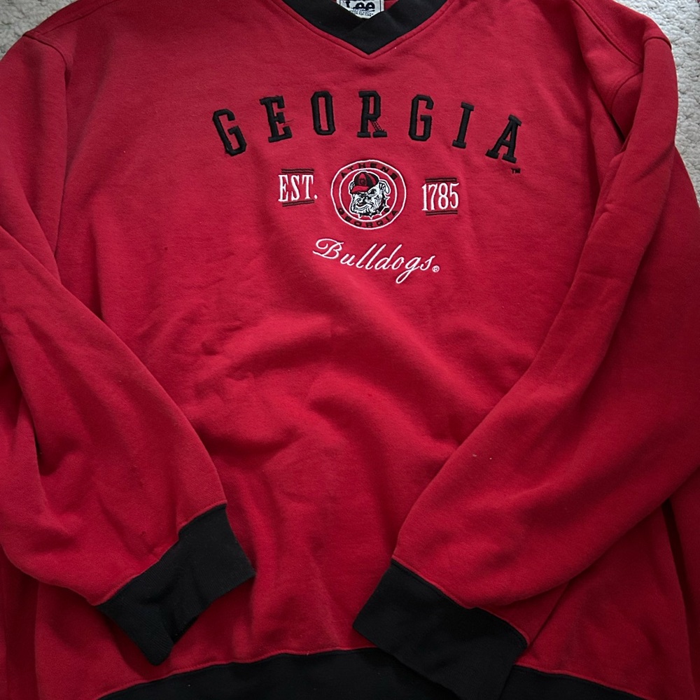 Lee Red Georgia Bulldogs Sweatshirt